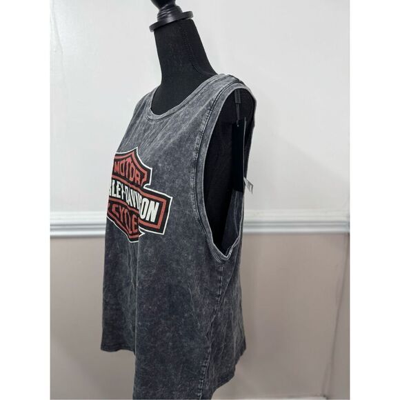 NWT Harley-Davidson Dark Grey Knit Muscle Tank Top Vintage Wash Size 2XL - Picture 3 of 9